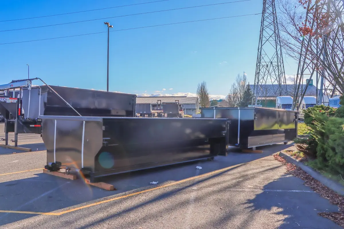 Roll-off dumpster ready for waste disposal at job site for 10 Yard Dumpster Rental in Plaistow